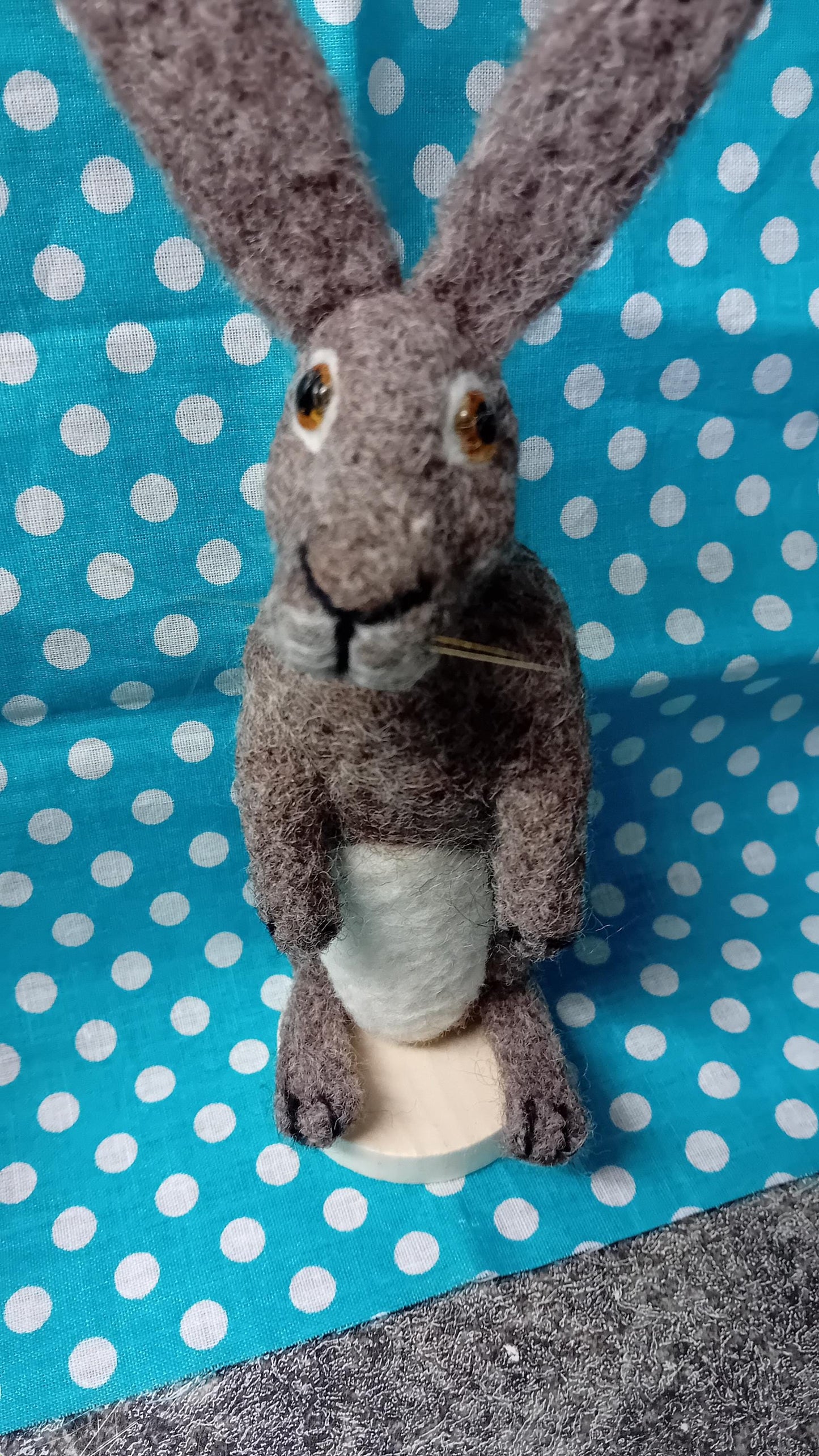 Needlefelt hare, unique gifts for mum dad friend family. hare gifts. rabbit