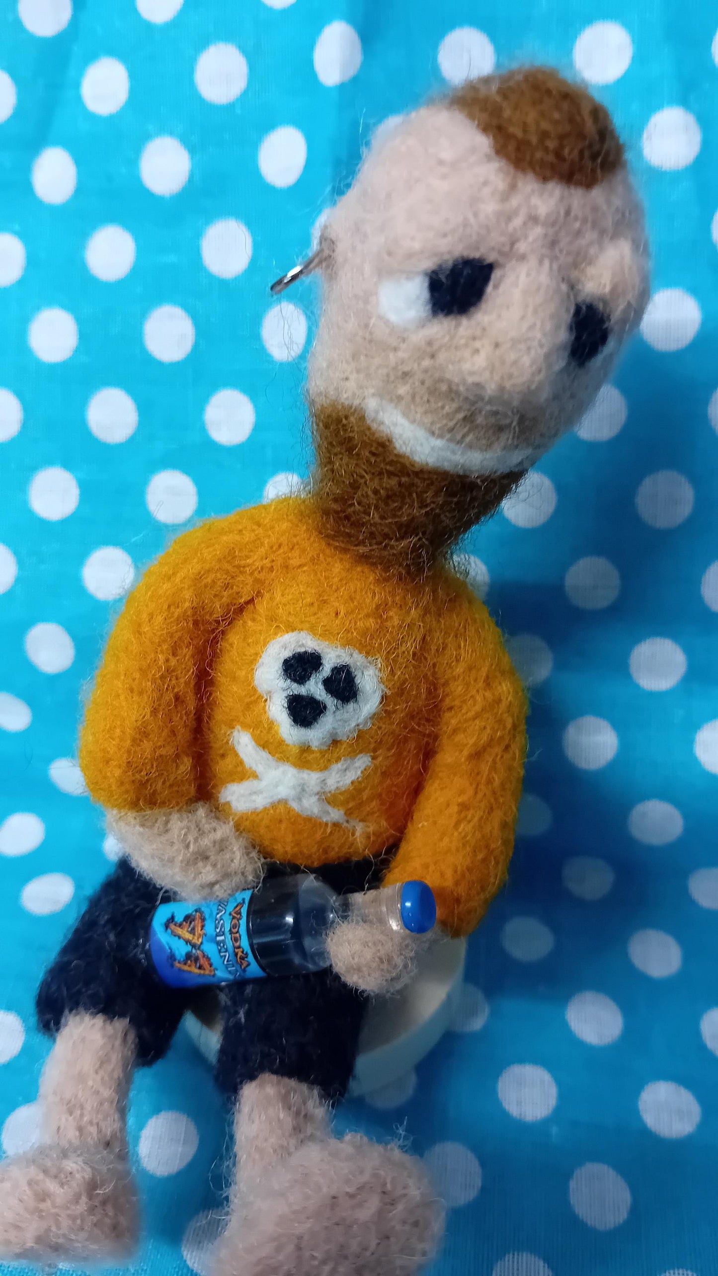 Needlefelt drunk man pirate salior dad brother mates,stag hen gift,novelty funny gift vodka