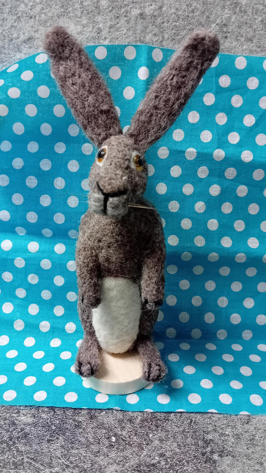 Needlefelt hare, unique gifts for mum dad friend family. hare gifts. rabbit