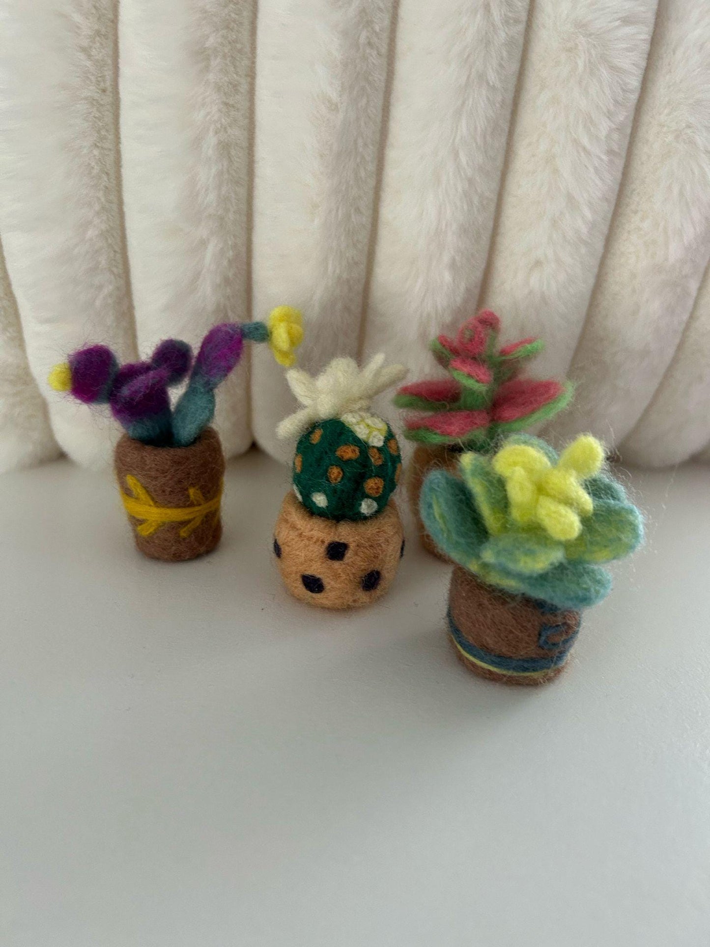 Needle Felted Succulents: Handmade Wool Plant Set