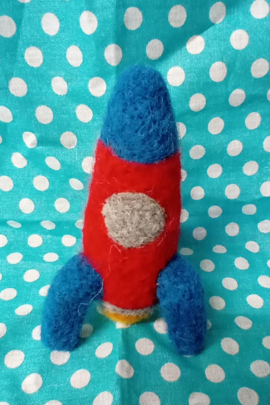 Needlefelt Rocket: Space Gift, Handmade Spaceship