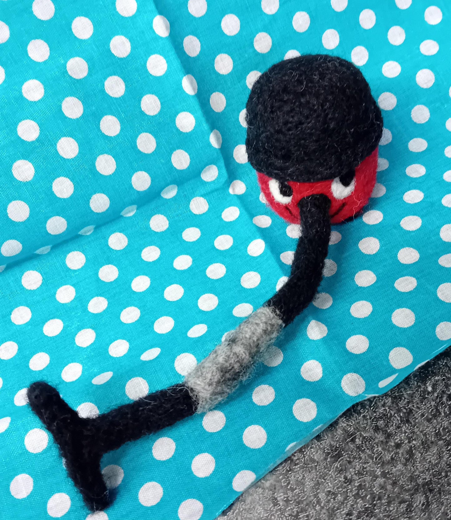 Needlefelt Miniature Hoover: Red Henry, Cleaning Lover Gift